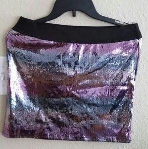 Ombre colored sequins miniskirt